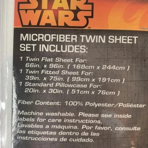 NWT Star Wars Twin Bed Sheets Set Galaxy Far Far Away - Picture 5 of 7